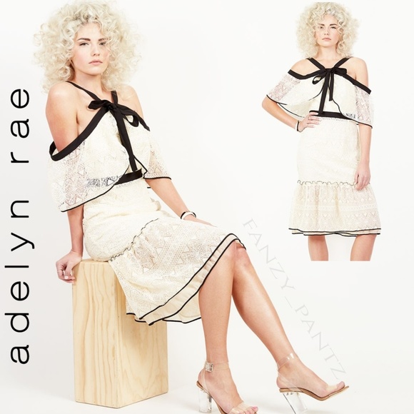 Adelyn Rae Dresses & Skirts - NWT Adelyn Rae Marissa lace flounce dress ivory L